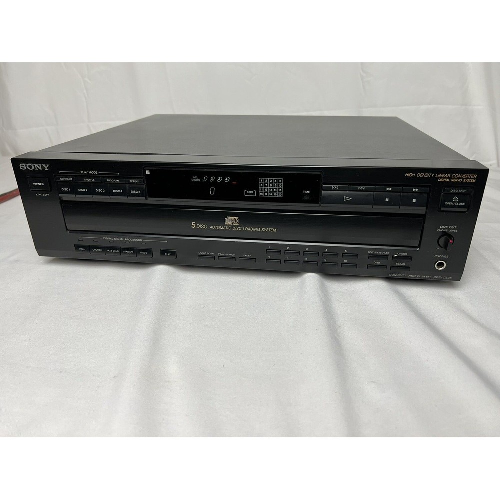 Sony CDP-CE525 CD Player - 5-Disc Changer, TOS Link Digital Out, Tested
